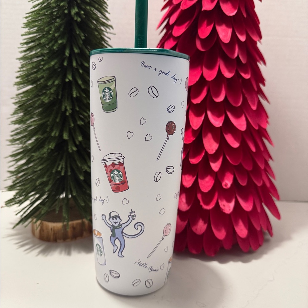 Roller Rabbit X Starbucks 24oz Stainless Steel Straw Tumbler 2025 NEW - Picture 2 of 5